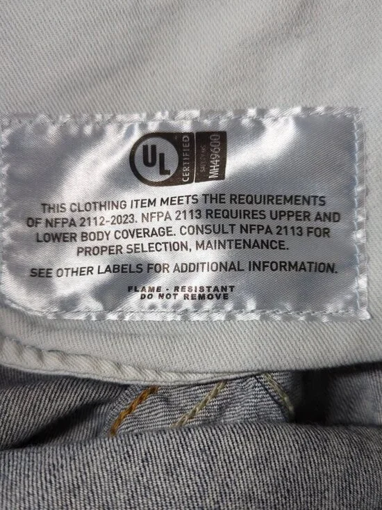 Ariat FR Jeans Mens 34x34 Blue M5 Straight Flame Resistant CAT 2 Workwear - Picture 10 of 11